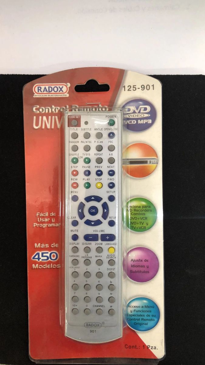 CONTROL REMOTO RADOX DVD UNIVERSAL 125-901